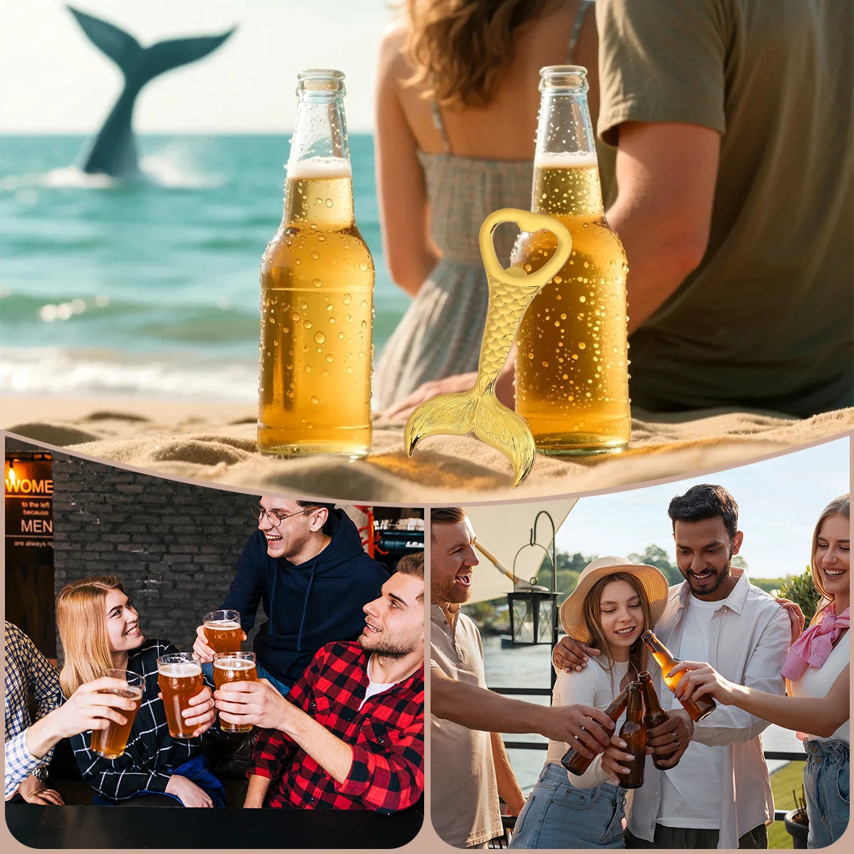 Fischschwanz Bierflaschenöffner aus Metall – Luxuriöser Korkenzieher für Angler Kaufschwan®