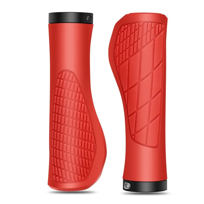 1 Paar Fahrrad Lenkergriffe – Stoßdämpfende Ergonomische Lock-On MTB Griffe für Mountainbikes & Rennräder Kaufschwan® Rot