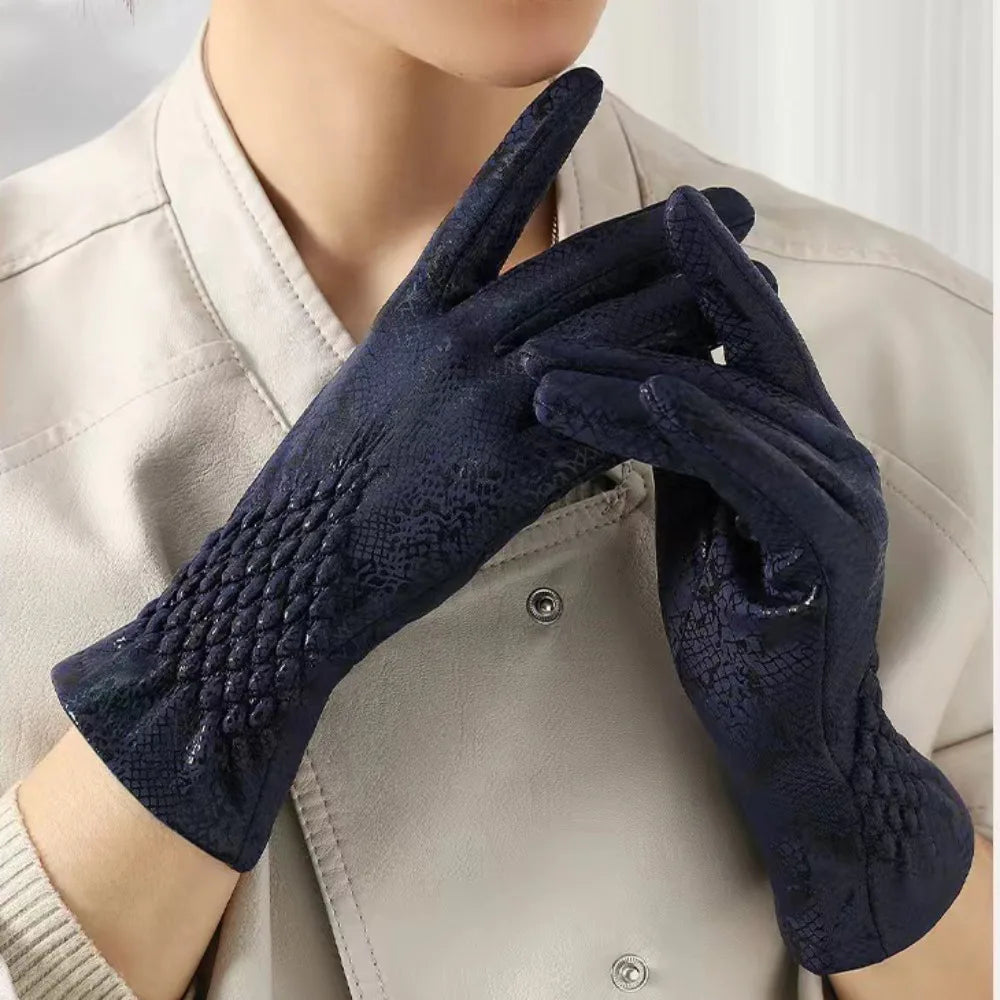 Schlangenleder-Muster Winterhandschuhe – Unisex Touchscreen Handschuhe | Warme Modische Handschuhe für Autofahren & Outdoor Kaufschwan®