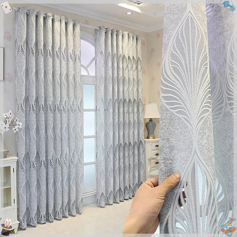 Nordic Weißer Transparenter Vorhang mit Hohlen Blättern für Schlafzimmer Wohnzimmer Kaufschwan®