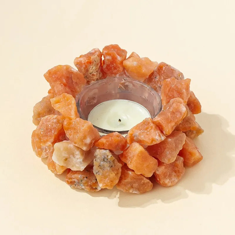 Natürlicher Kristall Rohstein Kerzenhalter – Amethyst, Citrin & Rosenquarz Aromatherapie Stein für Weihnachten & Wohndekoration Kaufschwan®