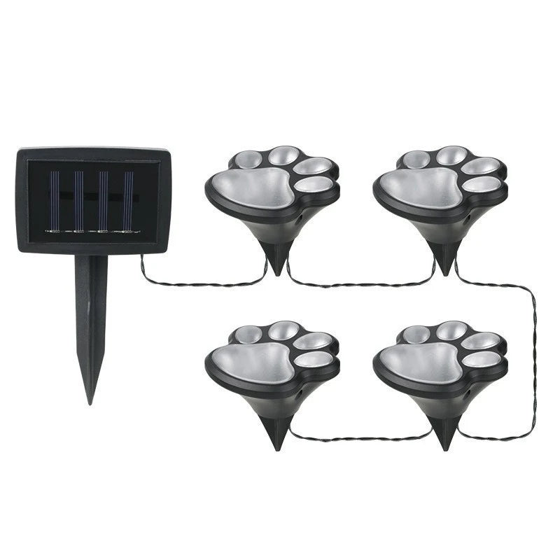 Solar Gartenlichter mit Pfotenabdruck – 4er Set LED-Erdlichter Wasserdicht für Rasen, Weg & Hofdekoration Kaufschwan®