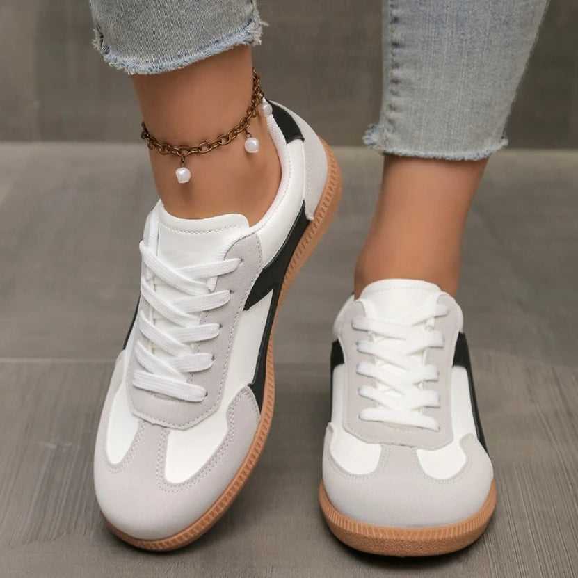Atmungsaktive Damen Sneaker – Modische Vulcanized Schuhe | Bequeme Walkingschuhe für Frauen Kaufschwan® Schwarz 41
