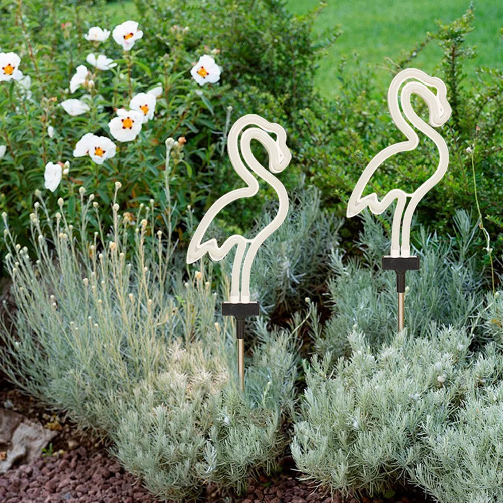 Neon Solar Gartenlichter – Wasserdichte Flamingo- & Weihnachtsbaum-LED-Lampen für Außenbereich & Partydeko Kaufschwan®
