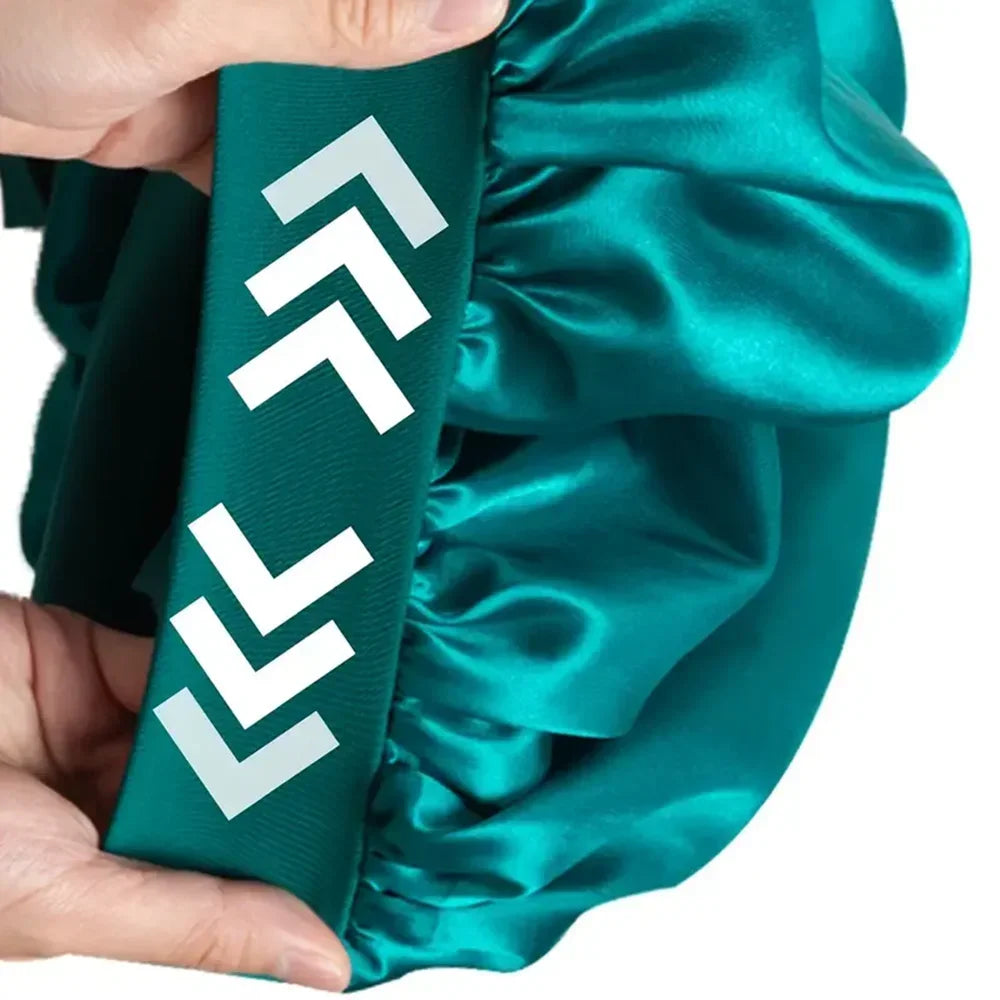 Verstellbare Satin-Schlafhaube – Seidig Weiche Haarhaube mit Bindeband für Damen und Herren