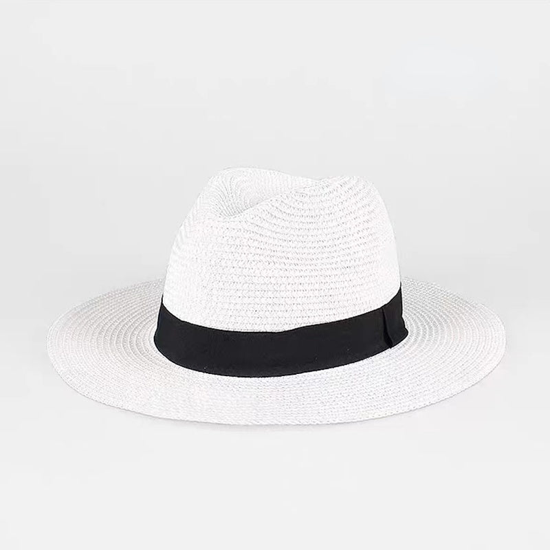 Großer Strohhut für Damen & Herren – Sommer Fedora mit breiter Krempe, Strand Sonnenhut mit UV-Schutz Kaufschwan®