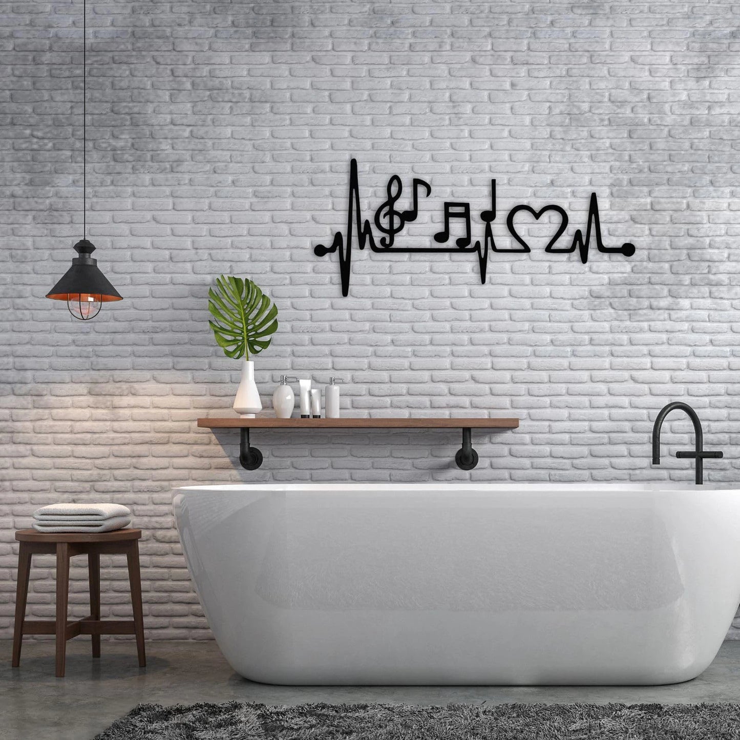 Musik Metall Wandbild – Stahl Wanddeko für Wohnzimmer & Außenbereich