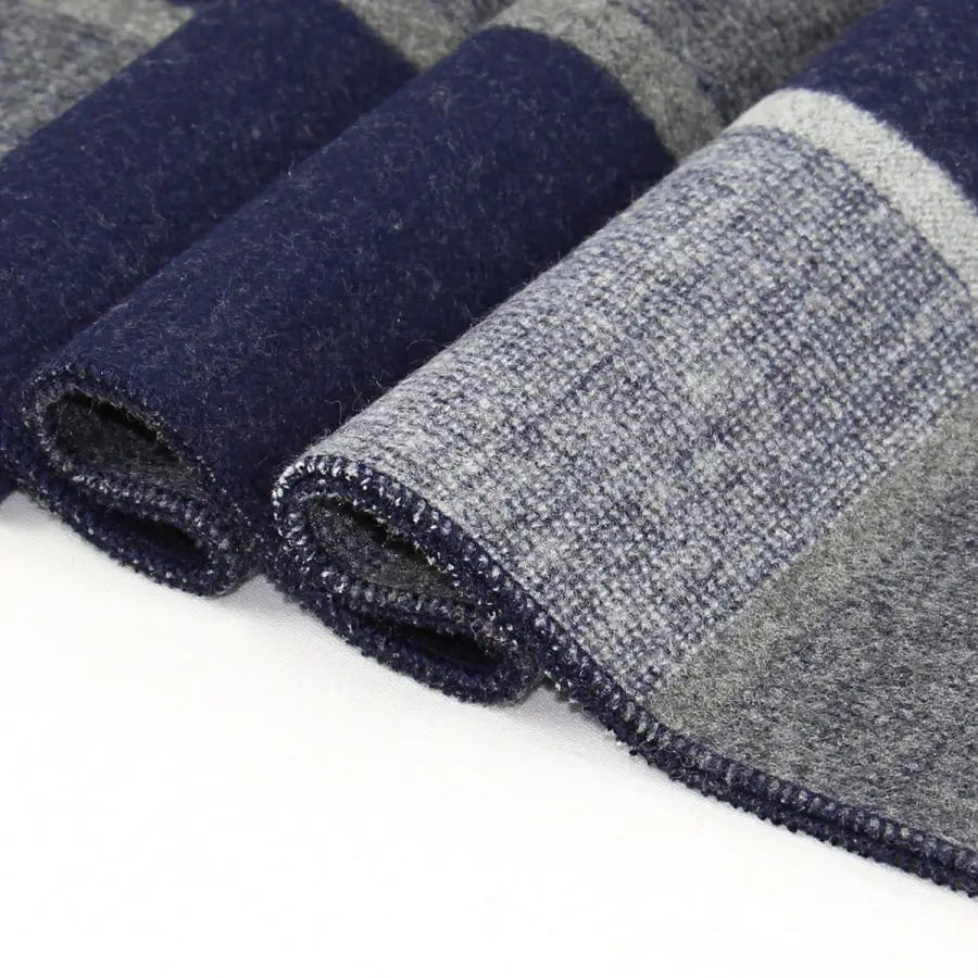 Winterschal für Herren | Karo Streifen & Paisley Jacquard | Beidseitiger Kaschmir-Imitat Halswärmer – Warm & Winddicht Kaufschwan®