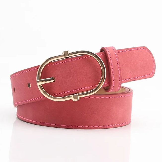 Damen Gürtel aus PU-Leder – 2,8×106 cm Schlichtes Nadelverschluss Design | Modischer Koreanischer Stil Taillengürtel für Jeans, Hosen & Kleider