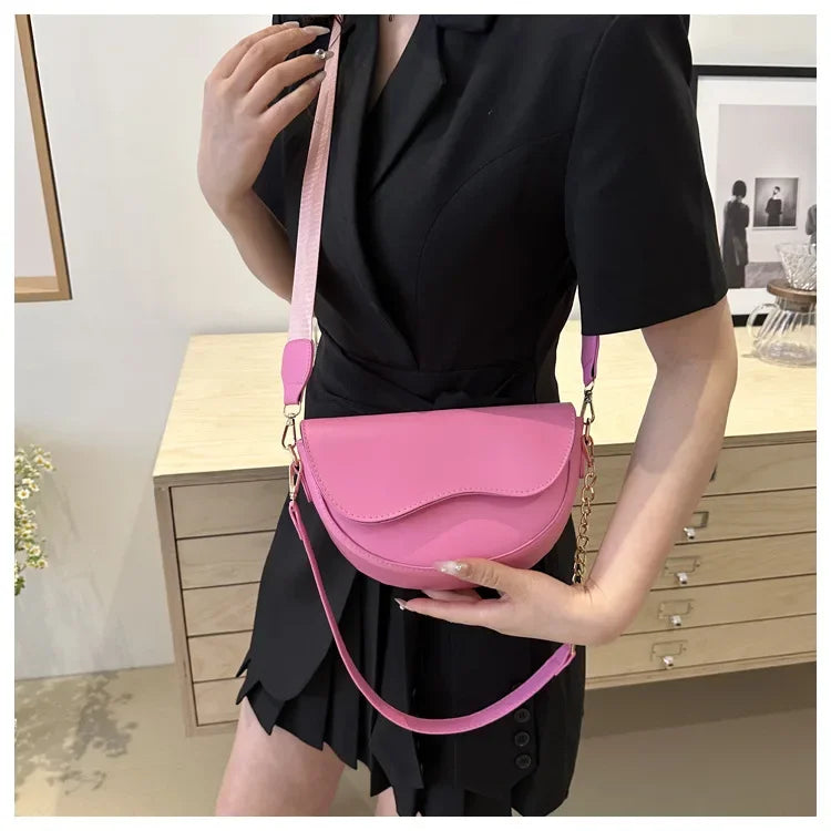 Damen Vintage Doppelriemen Schultertasche – Einfarbige PU Leder Crossbody Handtasche & Geldbörse Kaufschwan®