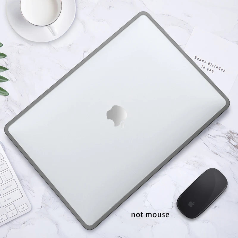 Laptop Hülle mit Weichen Kanten für MacBook Air & Pro – Stoßfeste Schutzhülle Kaufschwan® Grau transparent Air 15.3 M2 M3 M4 M5