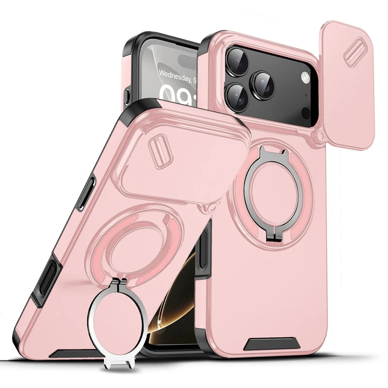 Armor 360 MagSafe-Magnethülle für iPhone 18 Pro & iPhone 18 Pro Max – Ringständer, Kameraschutz & Stoßfeste Schutzhülle Kaufschwan® Rosa iPhone 18 Pro