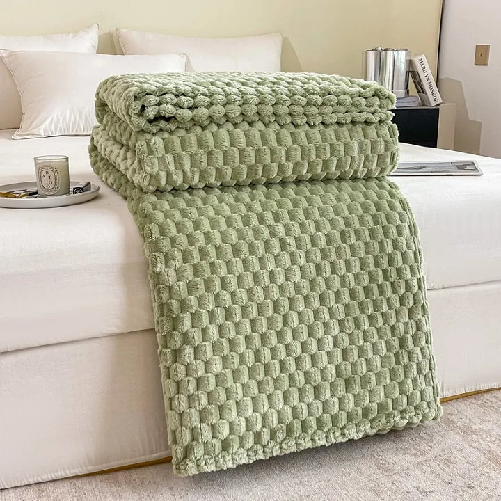 Kariert Weiche Warme Flauschige Samtdecke – Gemütlicher Sofaüberwurf & Bettdecke für Erwachsene, Kinder & Haustiere Kaufschwan® Grün 120x200cm(47x79inch)