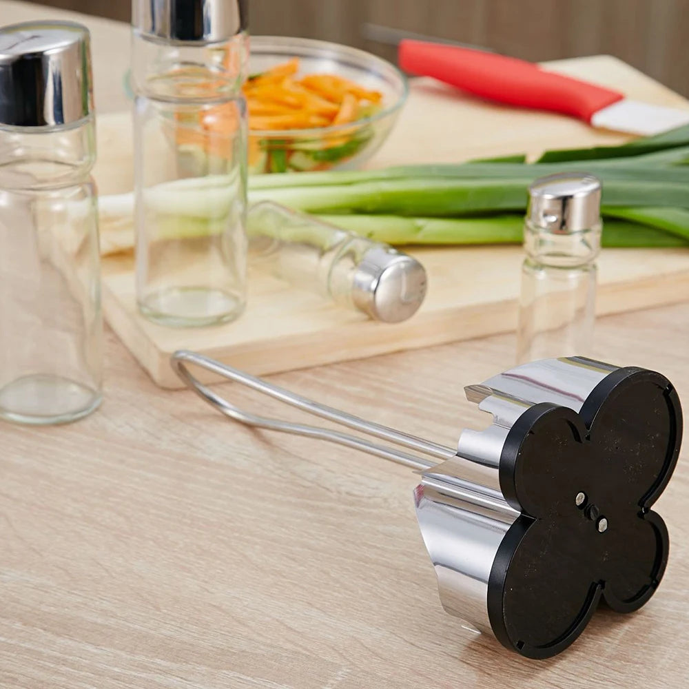4-in-1 Gewürzflaschen Set mit Halter – Öl- & Essigspender, Salz- & Pfefferstreuer | Glas Cruet Set mit Ständer Kaufschwan®