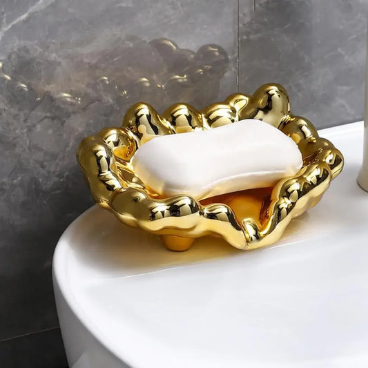 Schnellablauf-Seifenschale – Weiß/Gold/Silber Seifenhalter für Waschbecken & Badezimmer, Trocknet Schnell, Dropshipping-geeignet Kaufschwan®