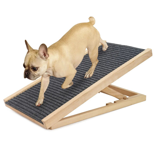 Verstellbare Holz Hundetreppe – Klappbare Rutschfeste Haustierleiter Kaufschwan®