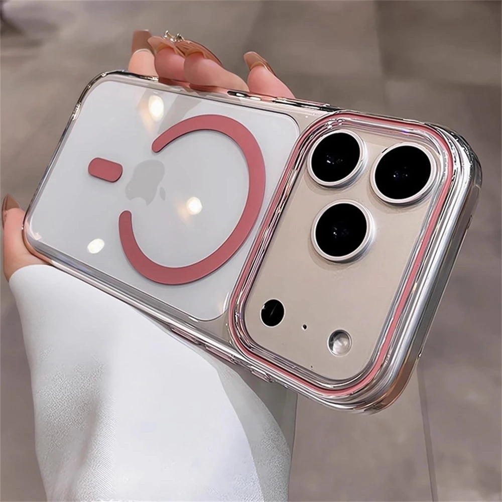 Transparente Ultradünne MagSafe-Hülle für iPhone 18 Pro & iPhone 18 Pro Max – Stoßfeste Hart-PC-Schutzhülle Kaufschwan® Rosa iPhone 18 Pro