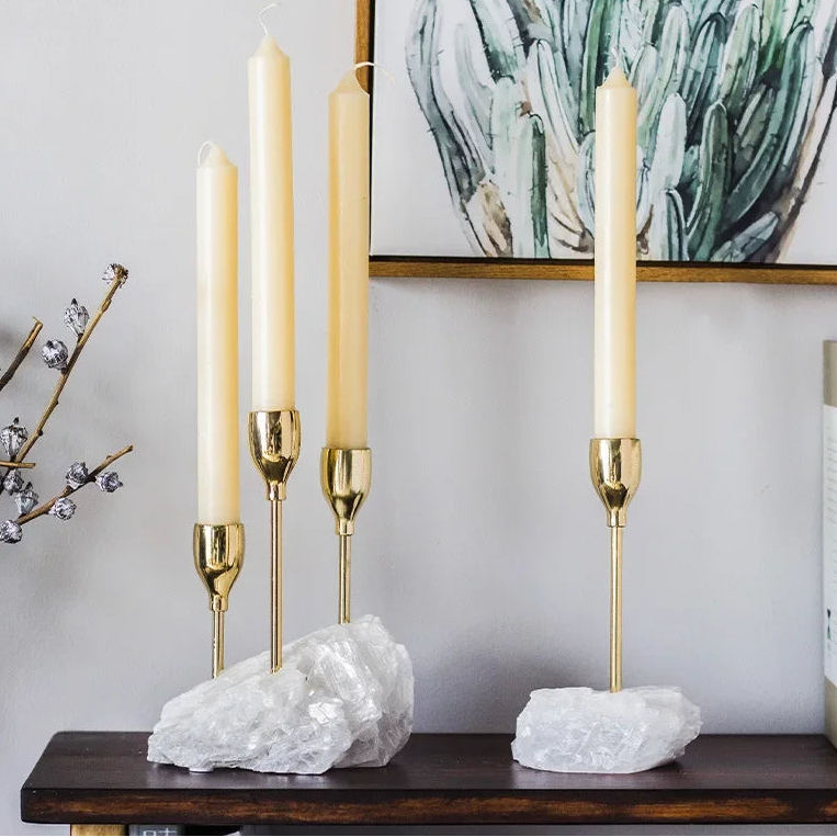 Kerzenhalter mit Natürlicher Gipsbasis – Romantische Tischdekoration & Kreativer Wachsschmelz Aroma Behälter Kaufschwan®