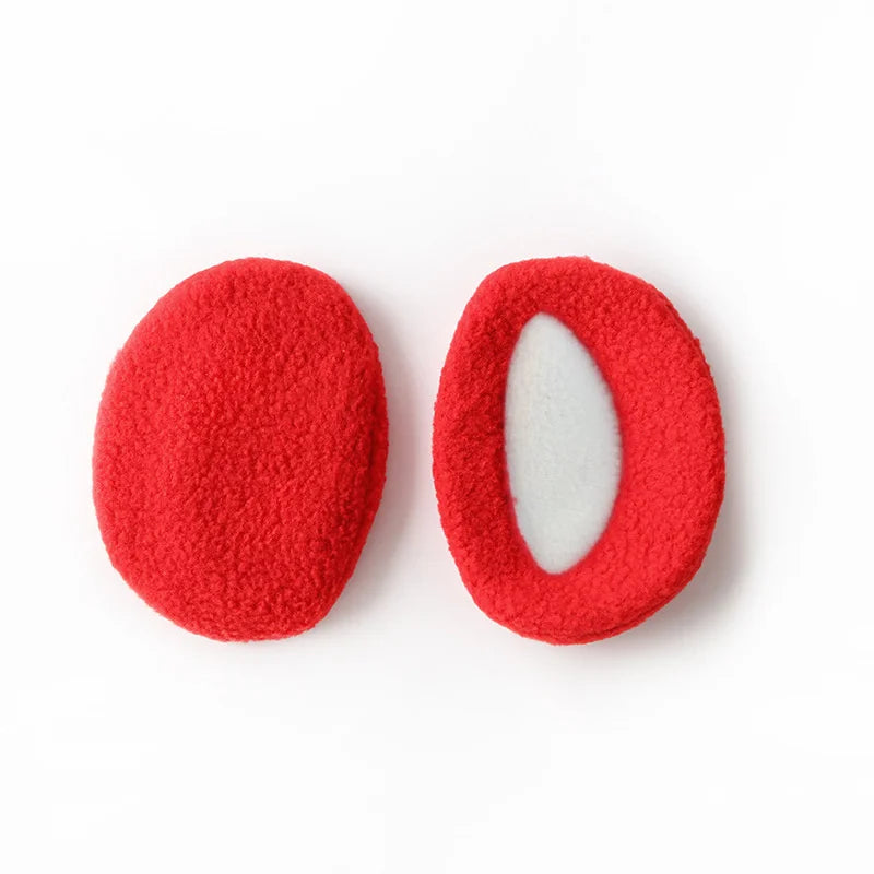 Polar Fleece Winter Ohrwärmer – Bandlose Ohrenschützer | Unisex Warme Ohrpolster Ohne Haarbügel Kaufschwan® Rot