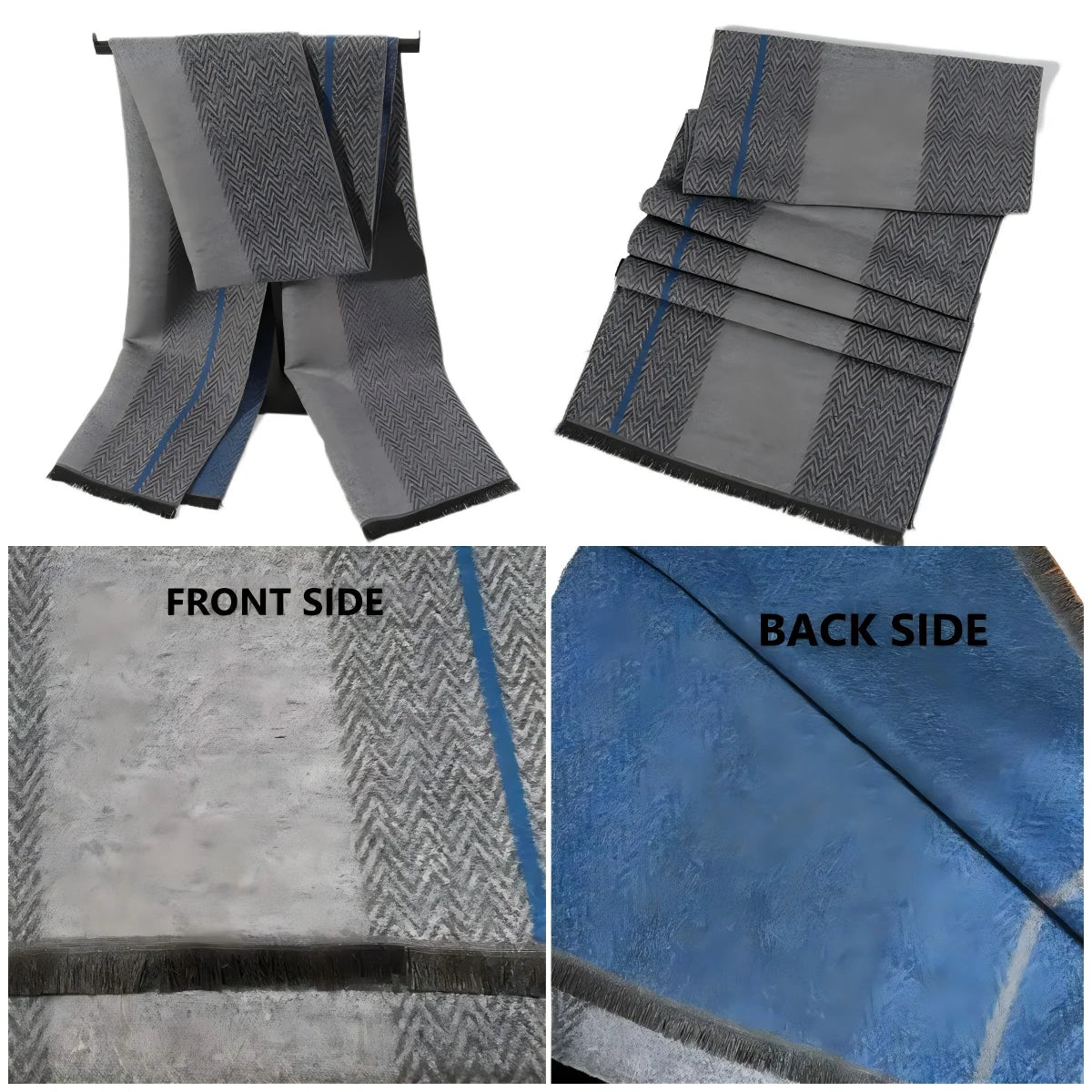 Winterschal für Herren | Karo Streifen & Paisley Jacquard | Beidseitiger Kaschmir-Imitat Halswärmer – Warm & Winddicht Kaufschwan®