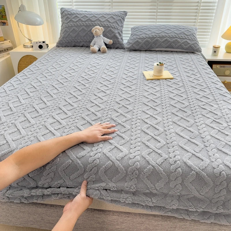 3D Prägung Samt Matratzenschoner – Verdicktes Winter Warm Spannbettlaken & Matratzenschutz Kaufschwan®