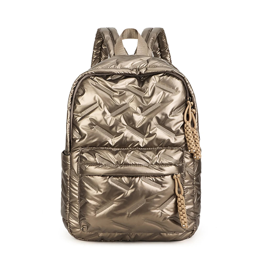 Knitter-Optik Rucksack für Damen | Großraum Studenten- & Reisetasche | Freizeit Laptop-Rucksack für Schule & Pendeln Kaufschwan® Braun