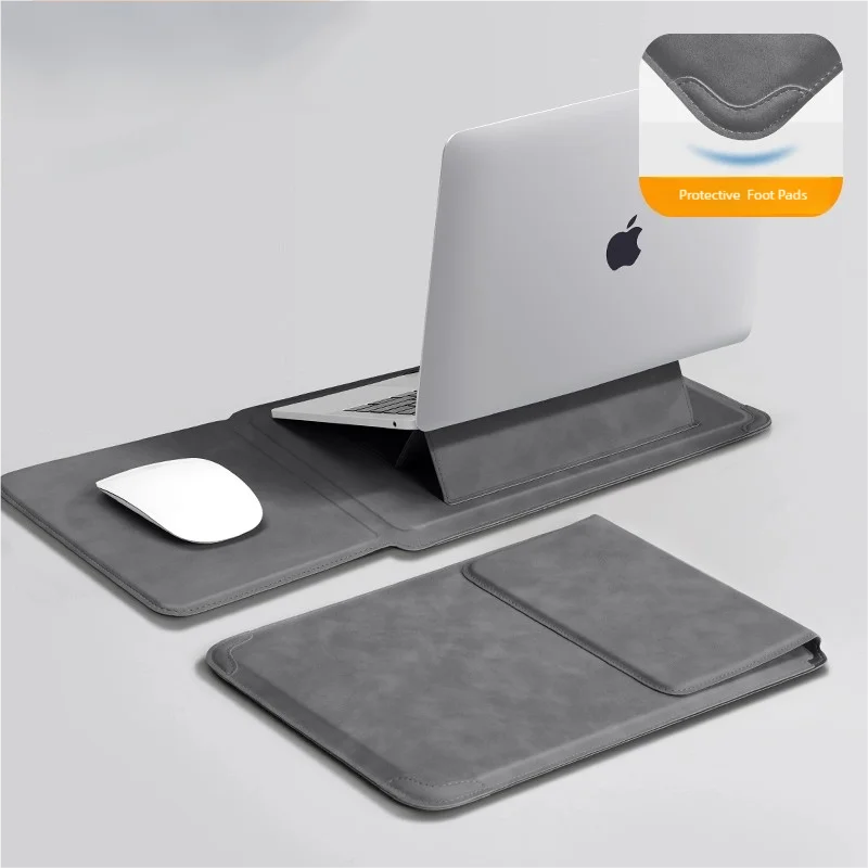 Laptop Tasche/Hülle mit Ständer – Schützende Notebook-Hülle & Ergonomische Tragetasche für Damen & Herren Kaufschwan® Dunkelgrau 14 Zoll
