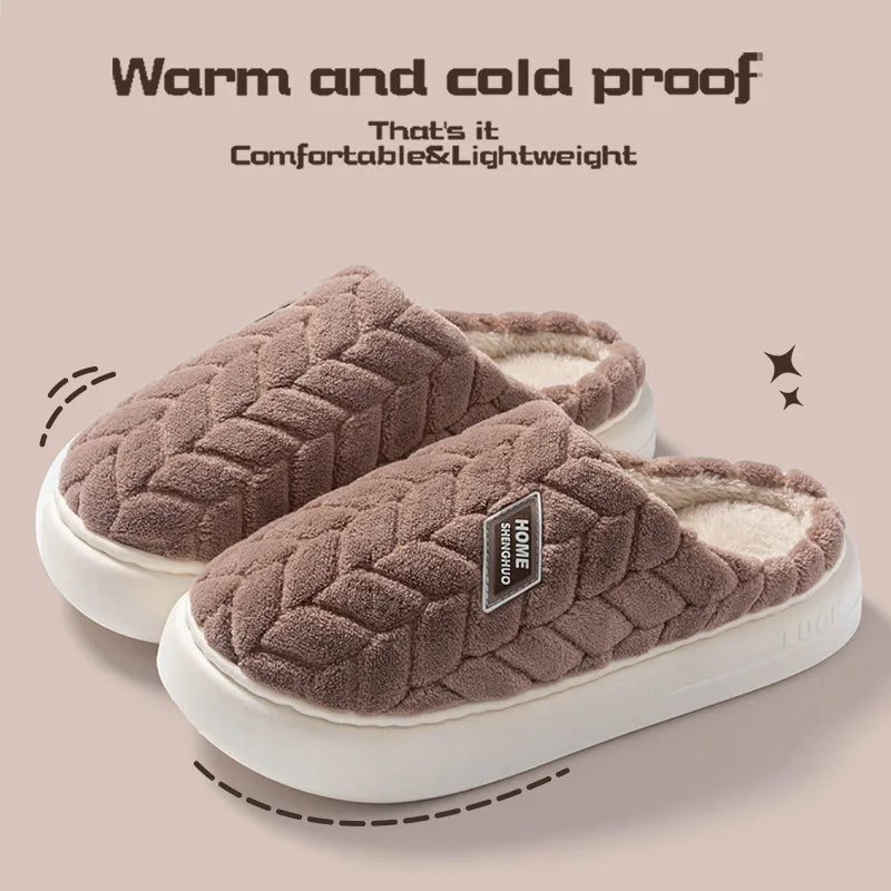 Baumwoll-Hausschuhe für Damen | Herbst & Winter | Weiche Sohle, Rutschfest & Warm Kaufschwan® Braun 40-41