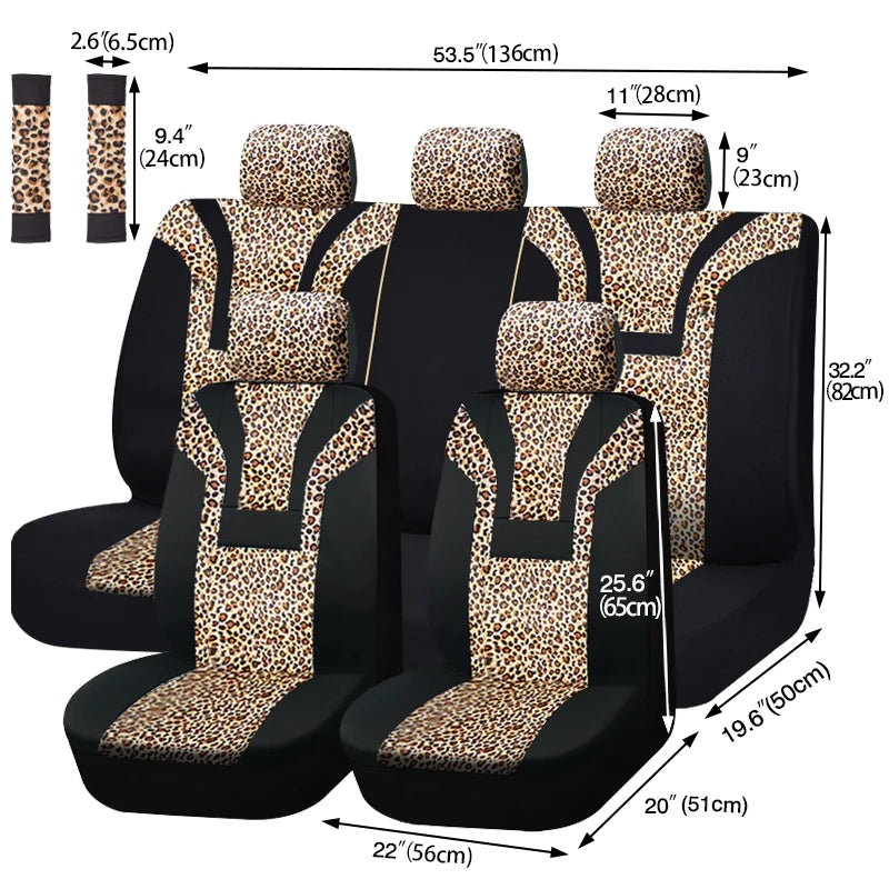 Leopardenmuster Plüsch Autositzbezüge – Universelle Winter-Sitzbezüge für Auto, SUV, LKW & Van Kaufschwan®