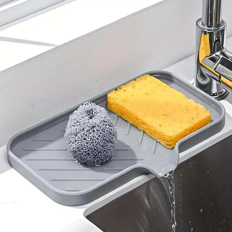 Hochwertige Silikon Spülbecken Ablage mit Abfluss – Seifen- & Schwammh – Kaufschwan®