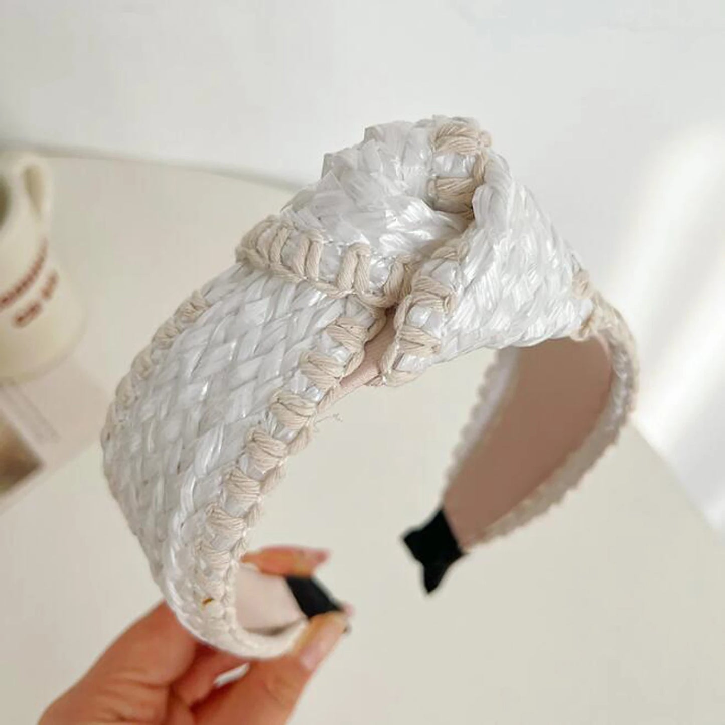 Strohgeflochtener Haarreif – Modischer Sommer-Turban-Haarreifen für Damen | Leichtes Haaraccessoire für Erwachsene
