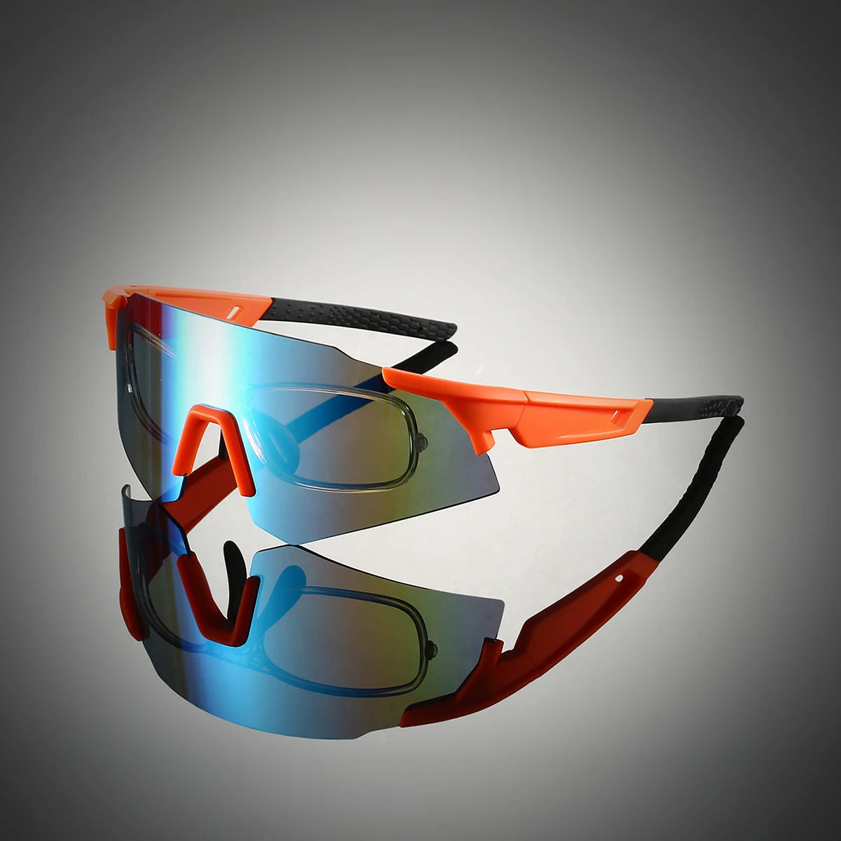 Übergroße Sportbrille/Skibrille – Modische Outdoor Sonnenbrille für Damen & Herren | Trendige Spiegelbrille mit UV400 Schutz für Radfahren & Freizeit Kaufschwan®