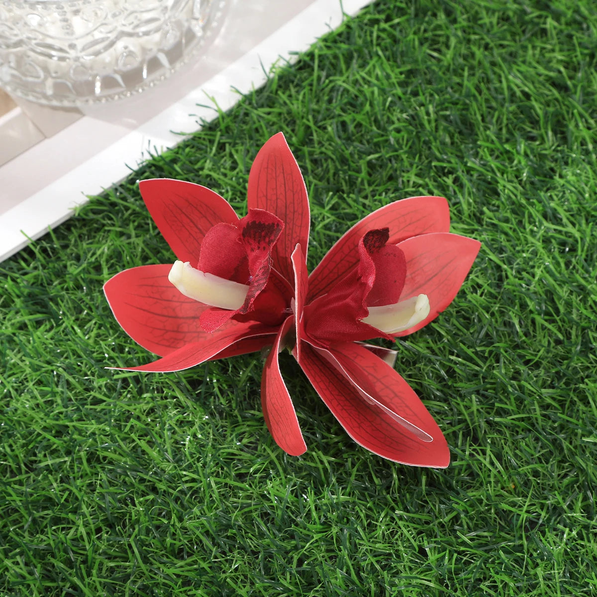 Orchideen-Blumen Haarklammer – Braut & Urlaubs Haaraccessoire Kaufschwan® Abbildung 32