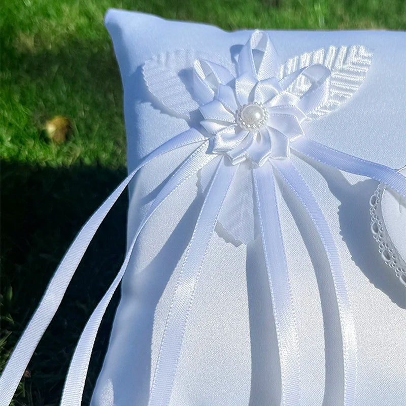 Doppel Herz Ringkissen Hochzeit – Schleifen Ringhalter für Braut Kaufschwan®