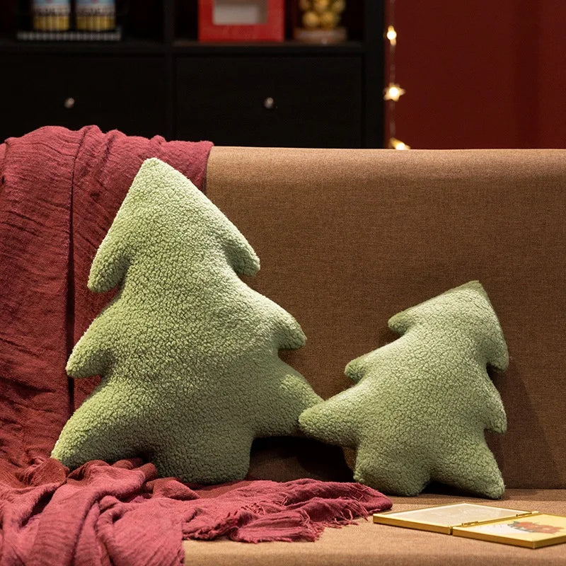 Weihnachtsbaum Kuschelkissen | Weiches Plüsch-Dekokissen | Sofa & Wohn-Dekoration | Weihnachtsfeier Kaufschwan®