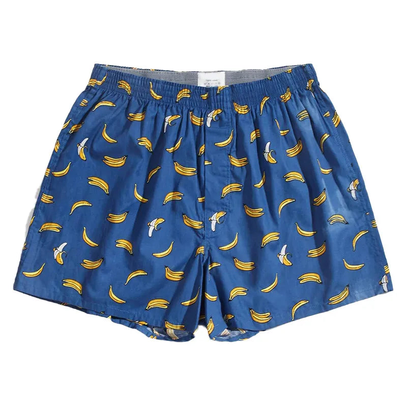 Herren Boxershorts Ananas & Zitronen Print | Baumwolle, Atmungsaktiv, Lockerer Schnitt, Schlaf- & Homewear Kaufschwan® Design 2 S