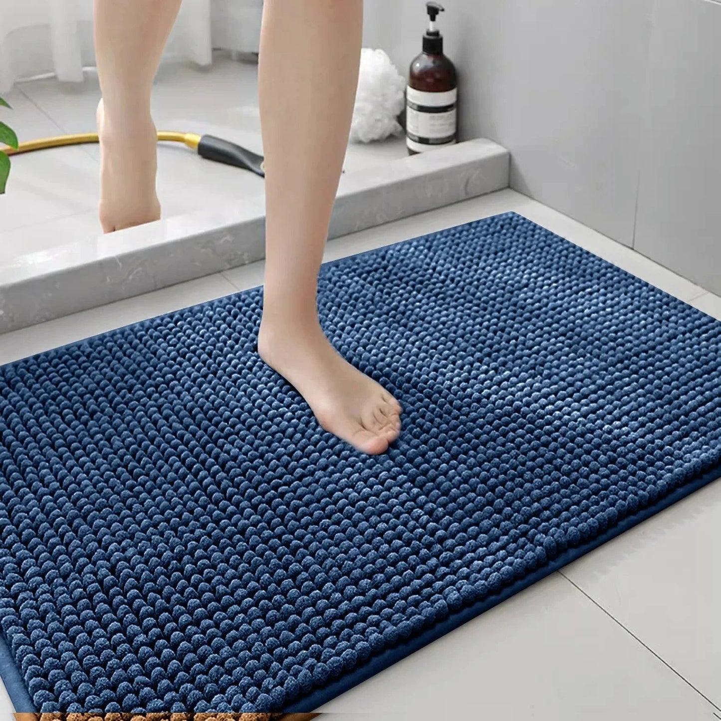 Rutschfeste Badezimmermatte – Saugfähige Fußmatte für Dusche, Toilette und Eingang Kaufschwan® Blau 40X60CM