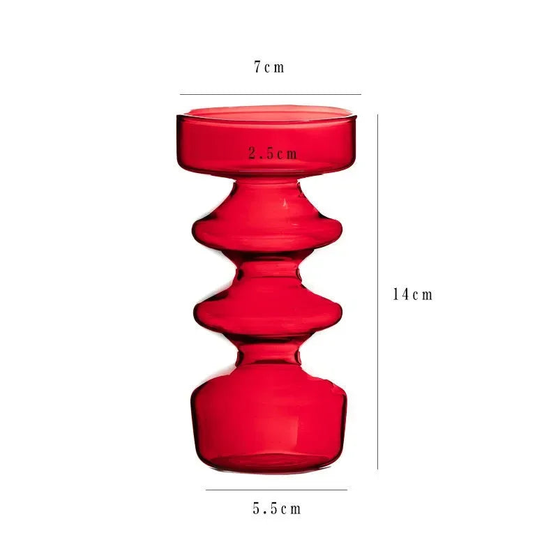 Glas Kerzenhalter für Teelicht – Europäischer Glas Kerzenständer im Kristallstil für Wohndekoration & Hochzeit Kaufschwan® Rot