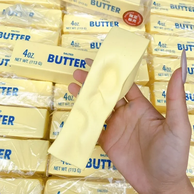 Butterstück-Squishy – Weiches Elastisches Knautsch- & Fidget-Spielzeug, Lustiger Scherzartikel & Sensorikspielzeug zum Stressabbau Kaufschwan®