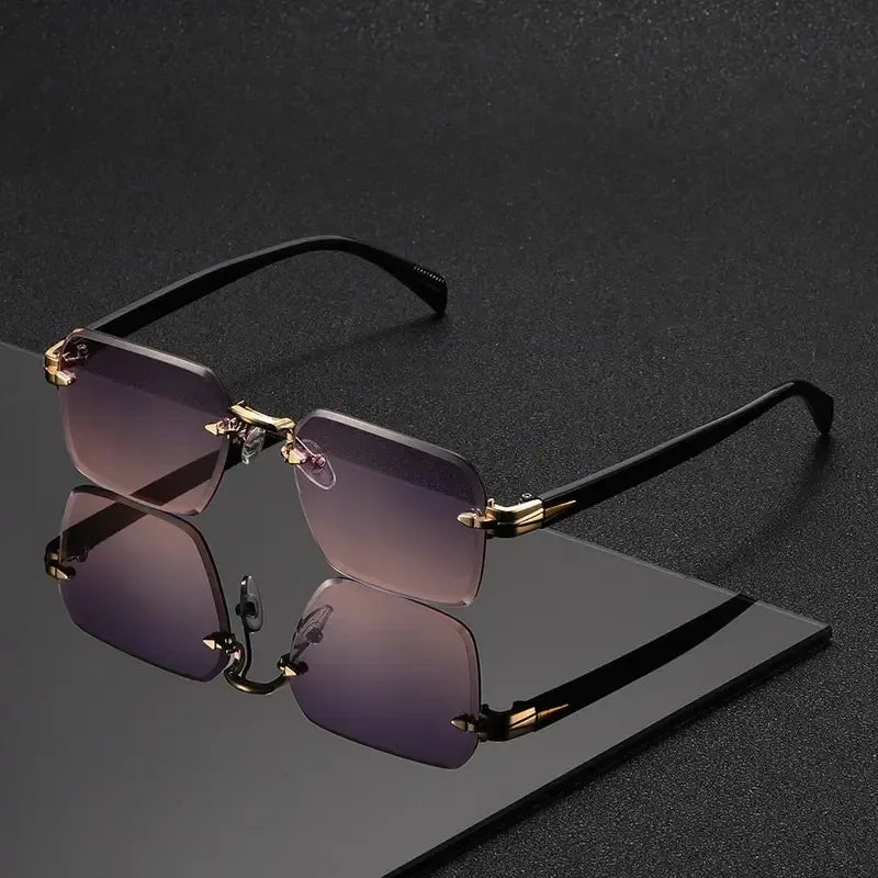 Randlose Rechteckige Sonnenbrille – Kleine Eckige Sonnenbrille für Damen und Herren, ideal für Sommer, Reisen und Alltag Kaufschwan®