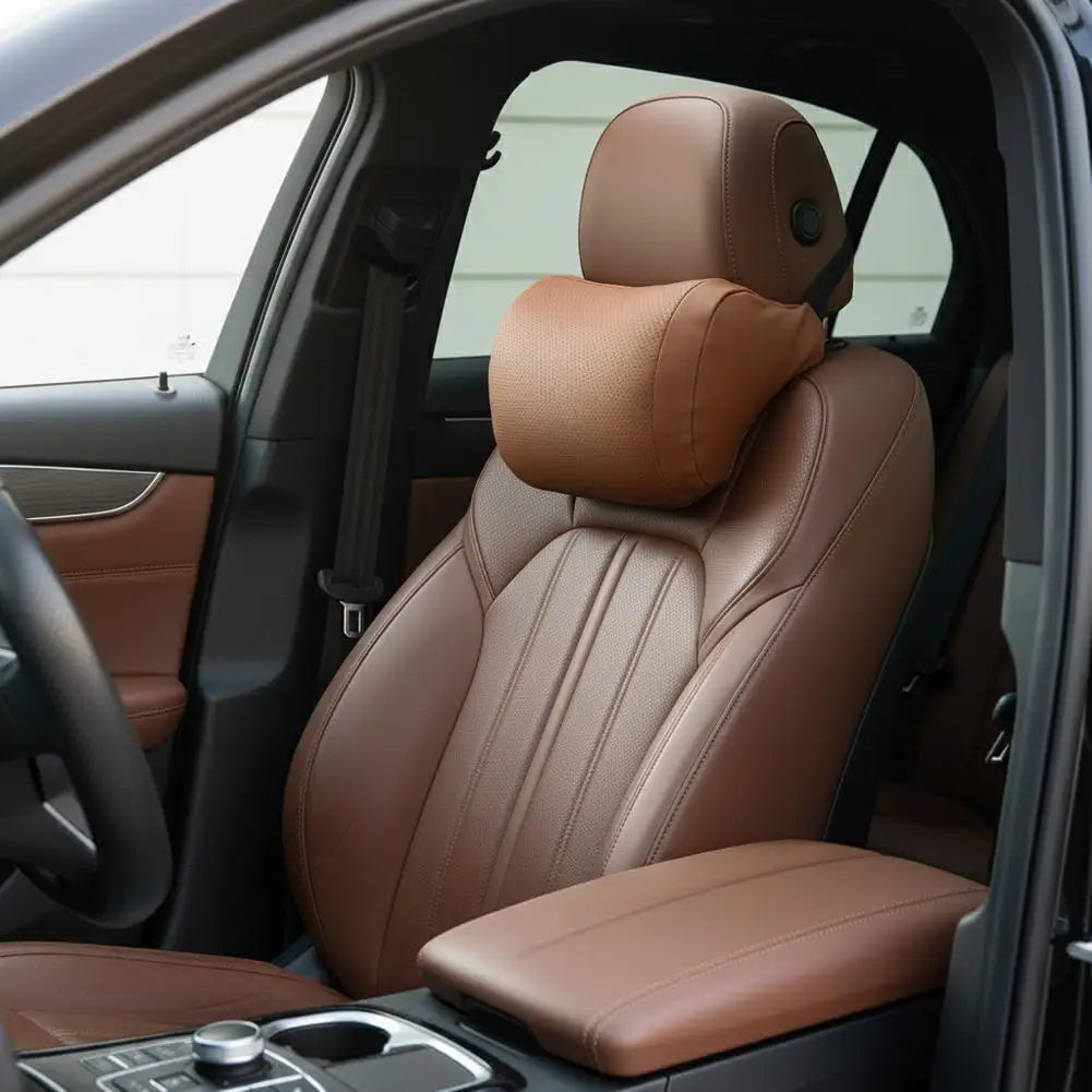 Universelles Auto-Nackenkissen für Kopfstütze – Ergonomische 3D-Form mit Weicher Flauschiger Nackenstütze Kaufschwan®