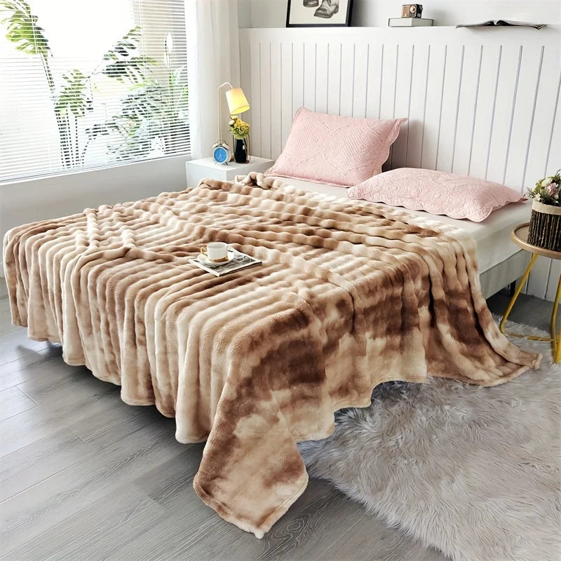 Luxuriöse Kunstkaninchenfell Decke – Weicher, dicker und warmer Überwurf für alle Jahreszeiten, vielseitig für Sofa, Schal, Reisen & Geschenk Kaufschwan® Kaffee 200x230cm
