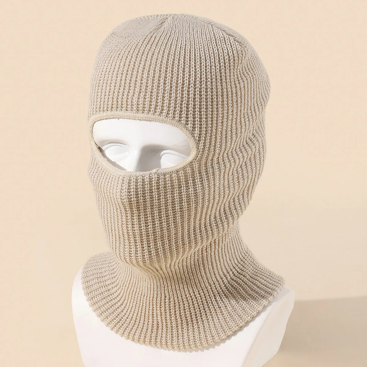 Unisex 1-Loch Skimaske Balaclava – Gestrickte Vollgesichts-Beanie Mütze | Winddichte Wintermütze für Damen & Herren beim Radfahren & Outdoor
