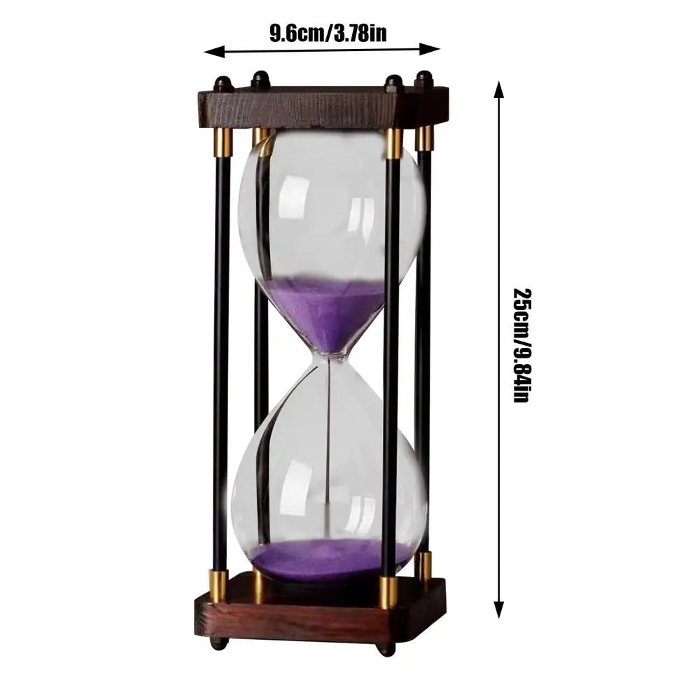 Retro Sanduhr aus Glas – 60 Minuten Borosilikat Timer für Schreibtisch Dekor, Spiele & Unterricht