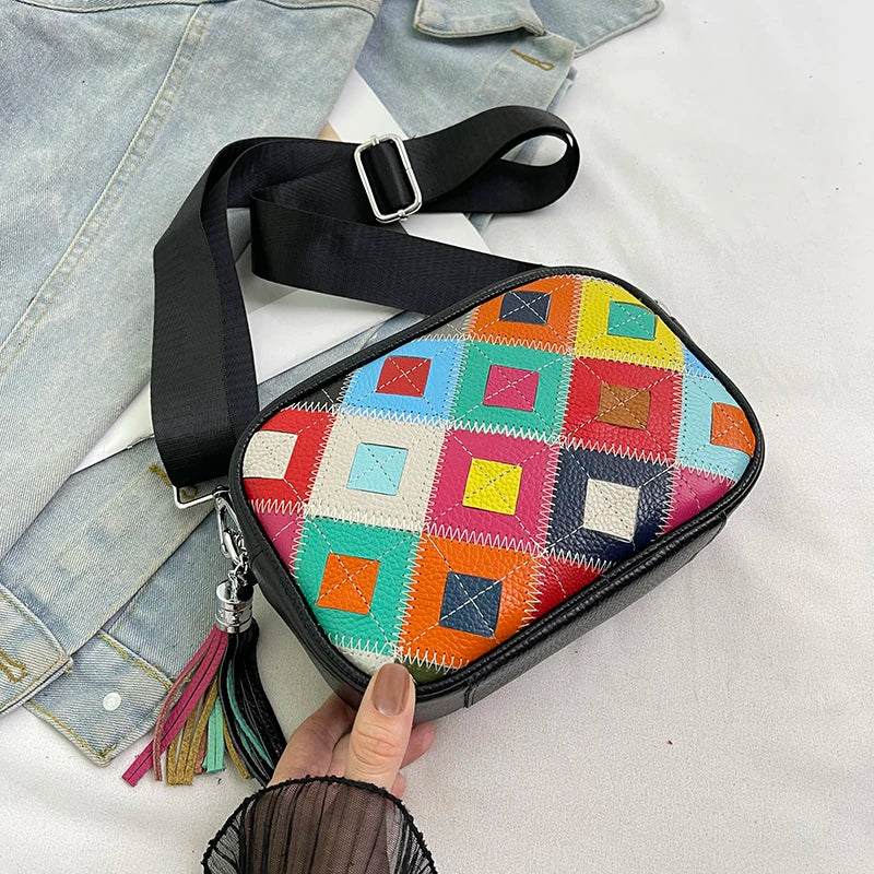 Kleine Bunte Ledertasche – Luxus Damen Handtasche, Crossbody & Schultertasche in Hochwertiger Verarbeitung