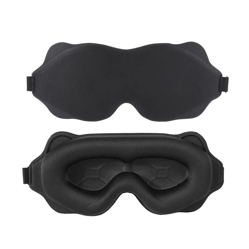 3D Schlafmaske | Lichtblockierende Schlafmaske für die Augen | Weiche Schlafhilfe für Reisen & Nacht Kaufschwan® Schwarz 2