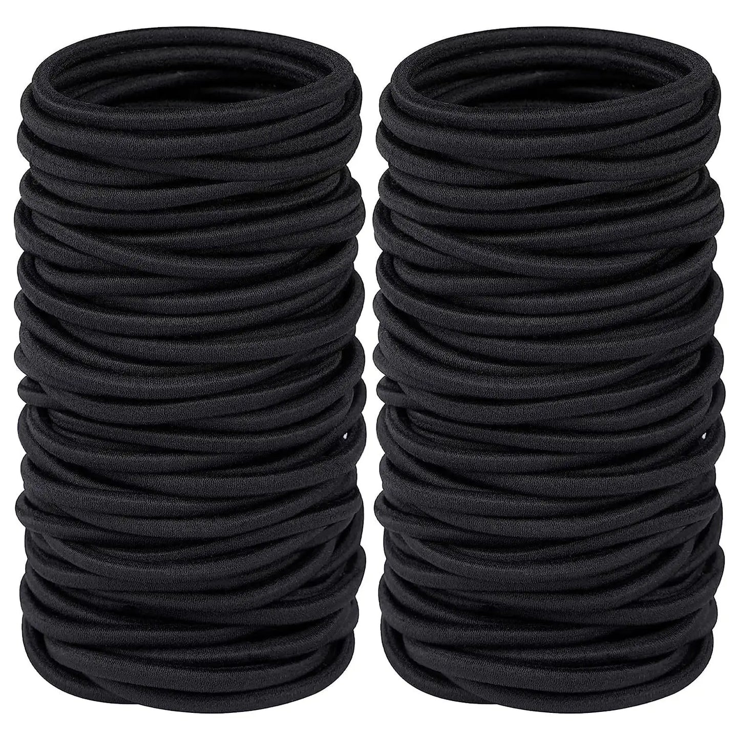 10/50 Stück 4mm Haarschonende Elastische Haargummis | Mixfarben & Schwarz Pferdeschwanzhalter für Damen, Herren, Mädchen & Jungen | Großpackung Kaufschwan® Set 2 10er Set