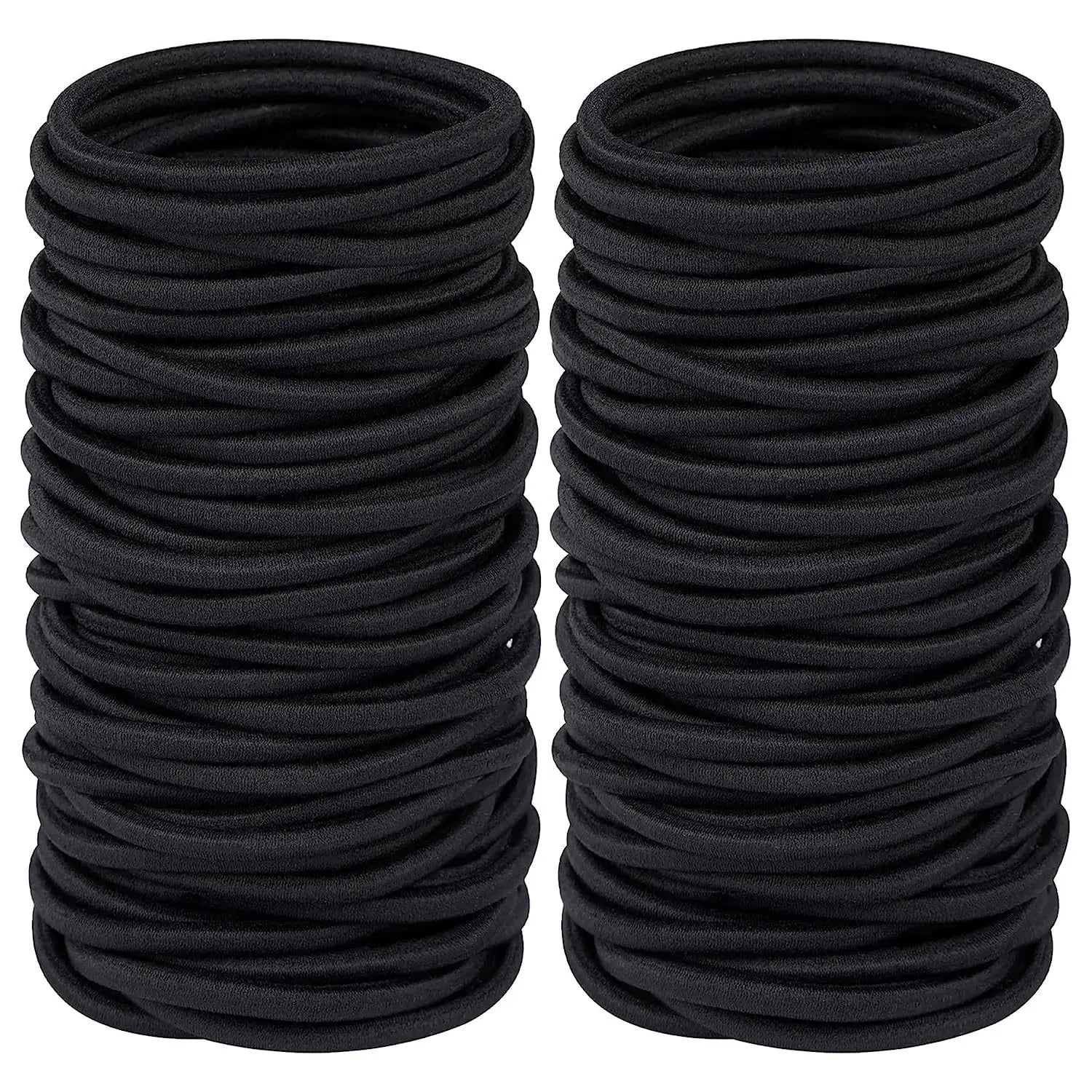 10/50 Stück 4mm Haarschonende Elastische Haargummis | Mixfarben & Schwarz Pferdeschwanzhalter für Damen, Herren, Mädchen & Jungen | Großpackung Kaufschwan® Set 2 10er Set