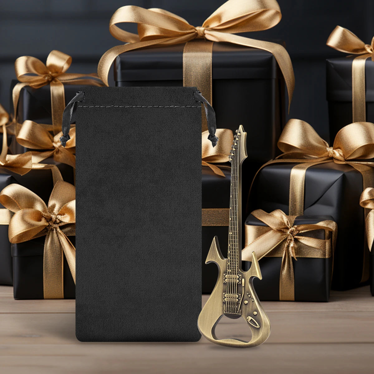 Gitarren Flaschenöffner aus Metall – Bronze/Grau Geschenk für Musikliebhaber Kaufschwan®