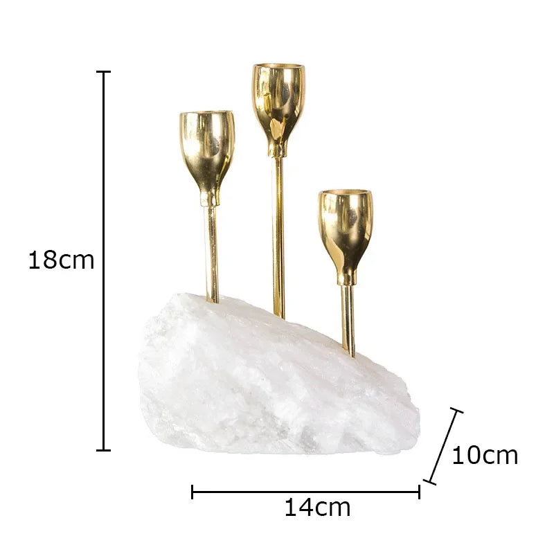 Kerzenhalter mit Natürlicher Gipsbasis – Romantische Tischdekoration & Kreativer Wachsschmelz Aroma Behälter Kaufschwan® L(14x10x18cm)